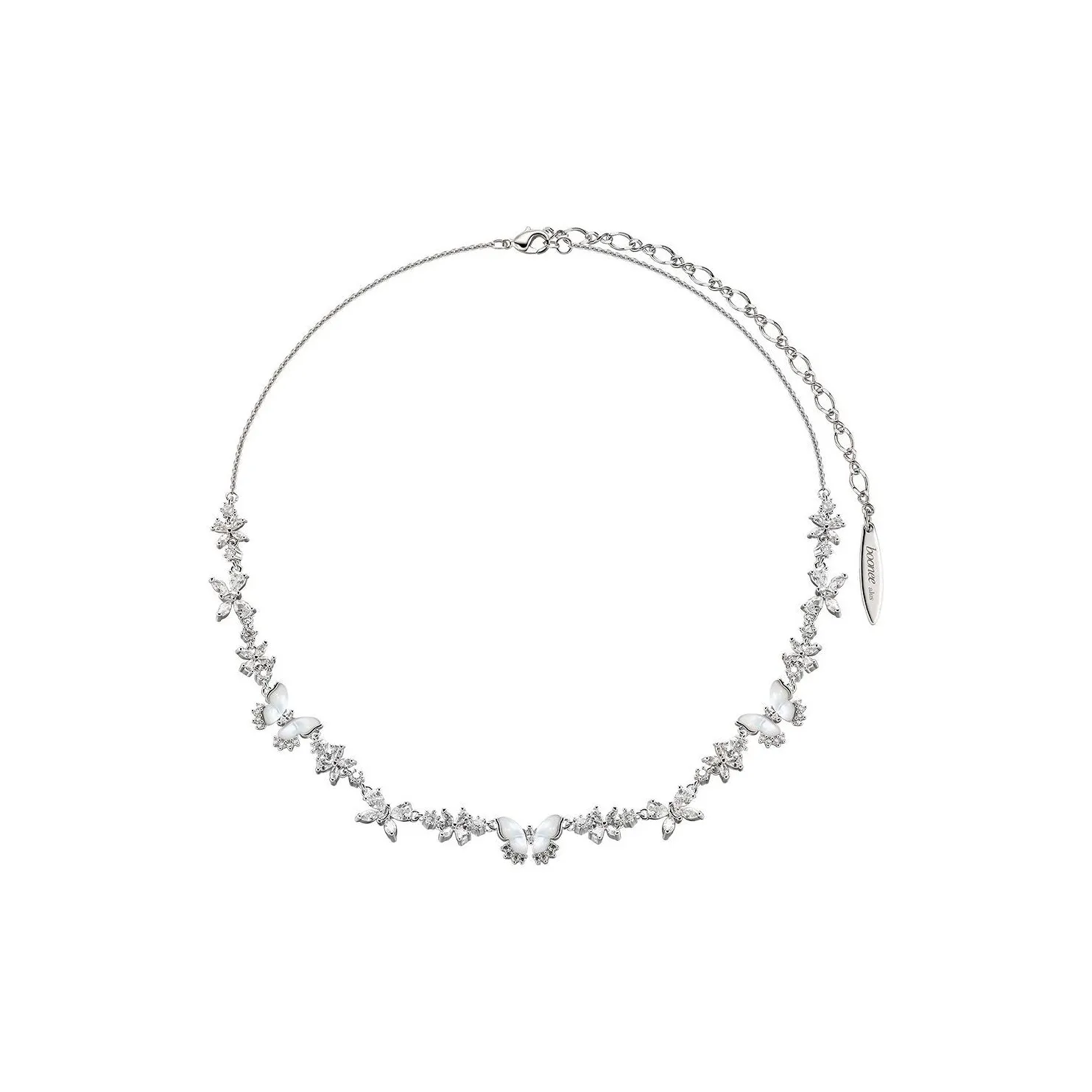 BOONEE ALUS Белая раковина Ожерелье Цепочка Женское Серебро