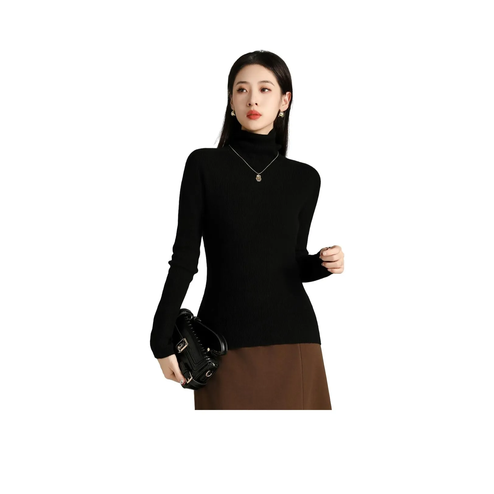 SMEN Кашемир Свитер Женский Черный