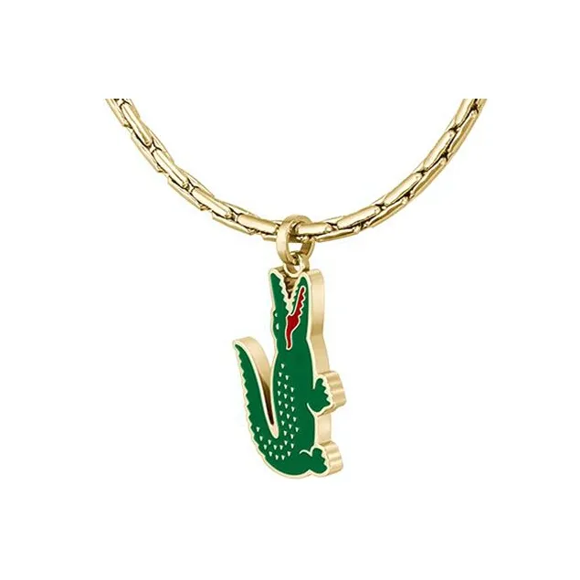LACOSTE Stainless Steel Necklaces Men's Gold/Green