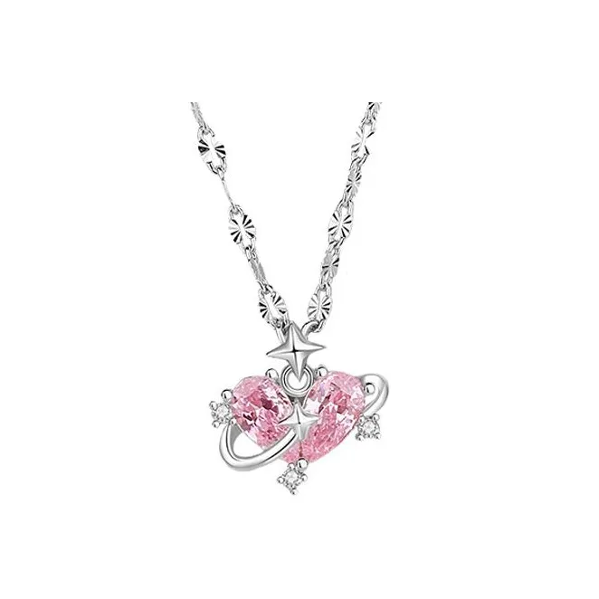 KADER 925 Sterling Silver Necklaces Women's Sweetheart Pink, Box