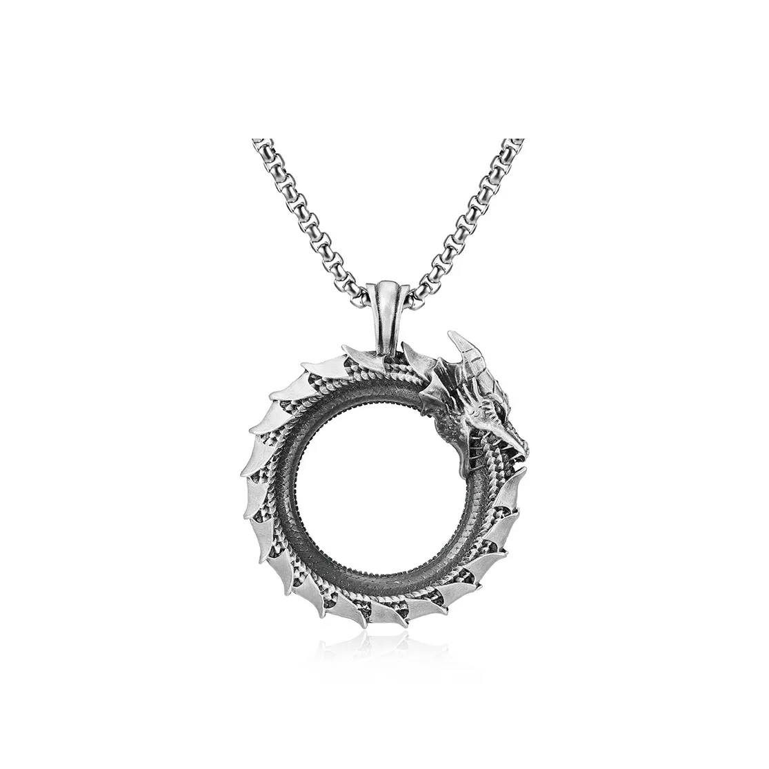 EVBEA Pure Олово Нержавеющая сталь Ожерелье Универсальный Длинный Цепочка для свитера Мужской