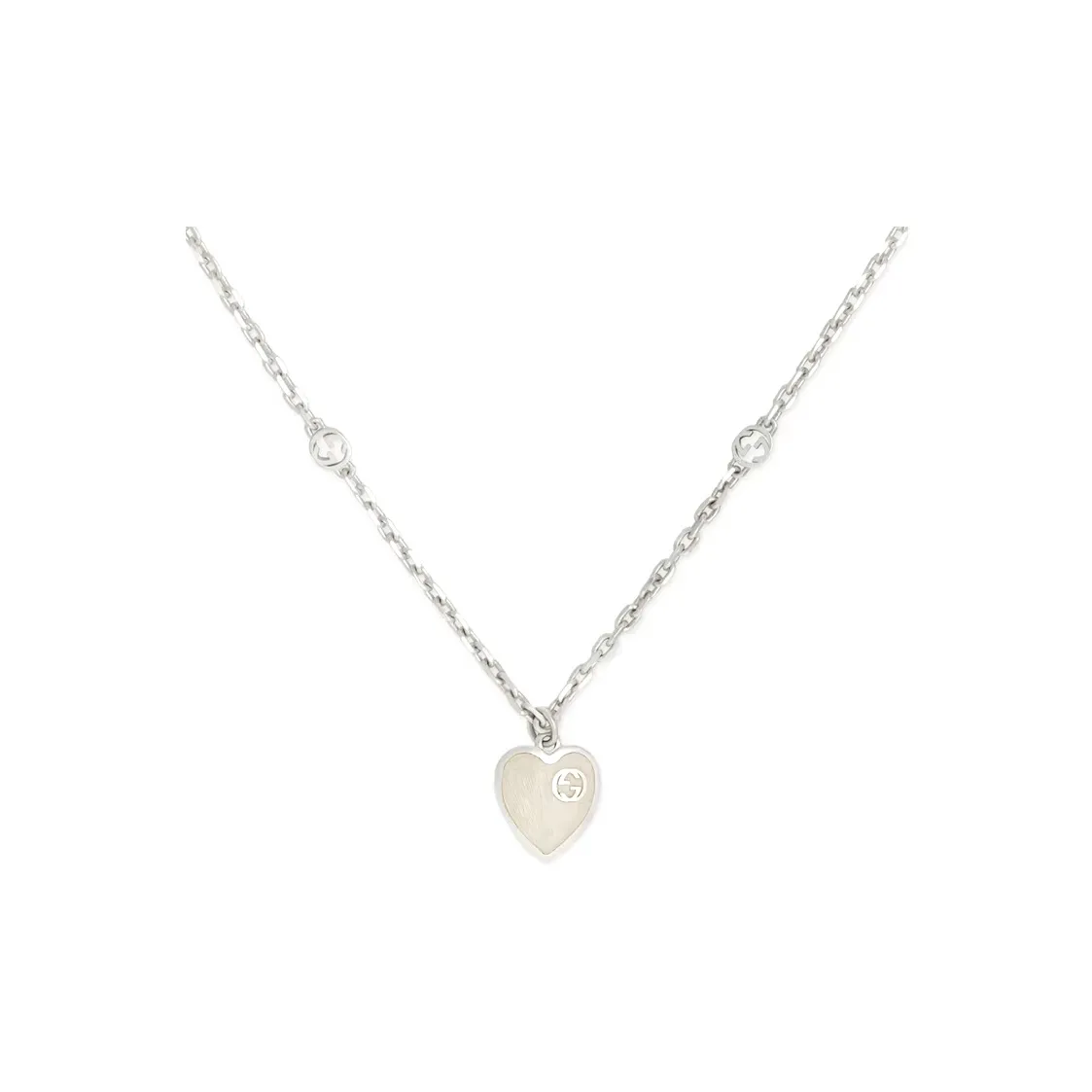 GUCCI Heart Necklace With Interlocking G