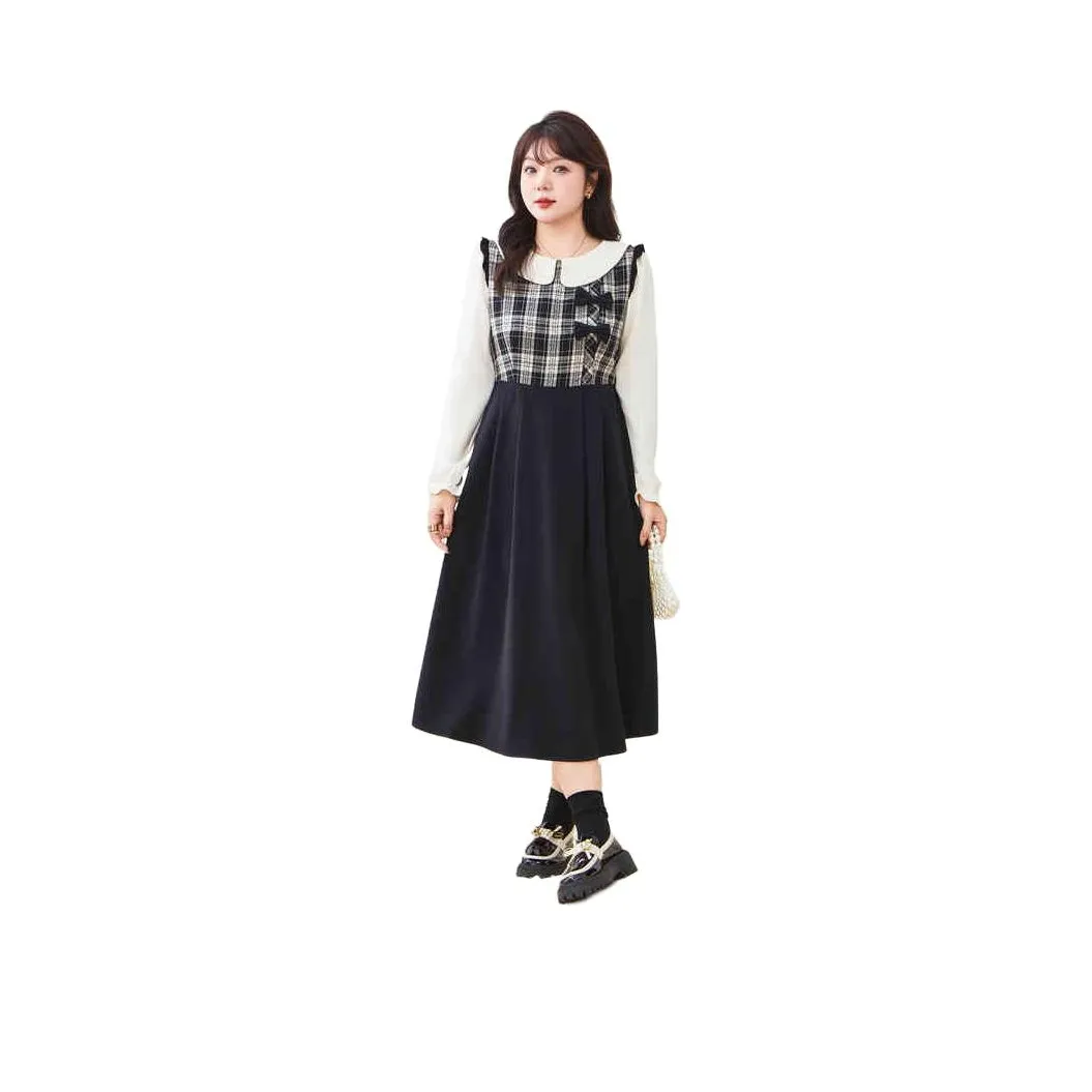 CAIDOBLE· Длинное платье с длинным рукавом женское черное