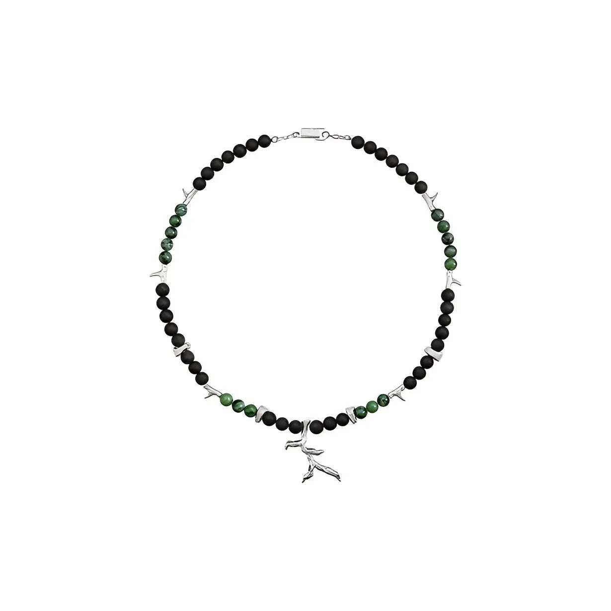 BABAMA Ожерелье из вулканического камня с пэчворком унисекс