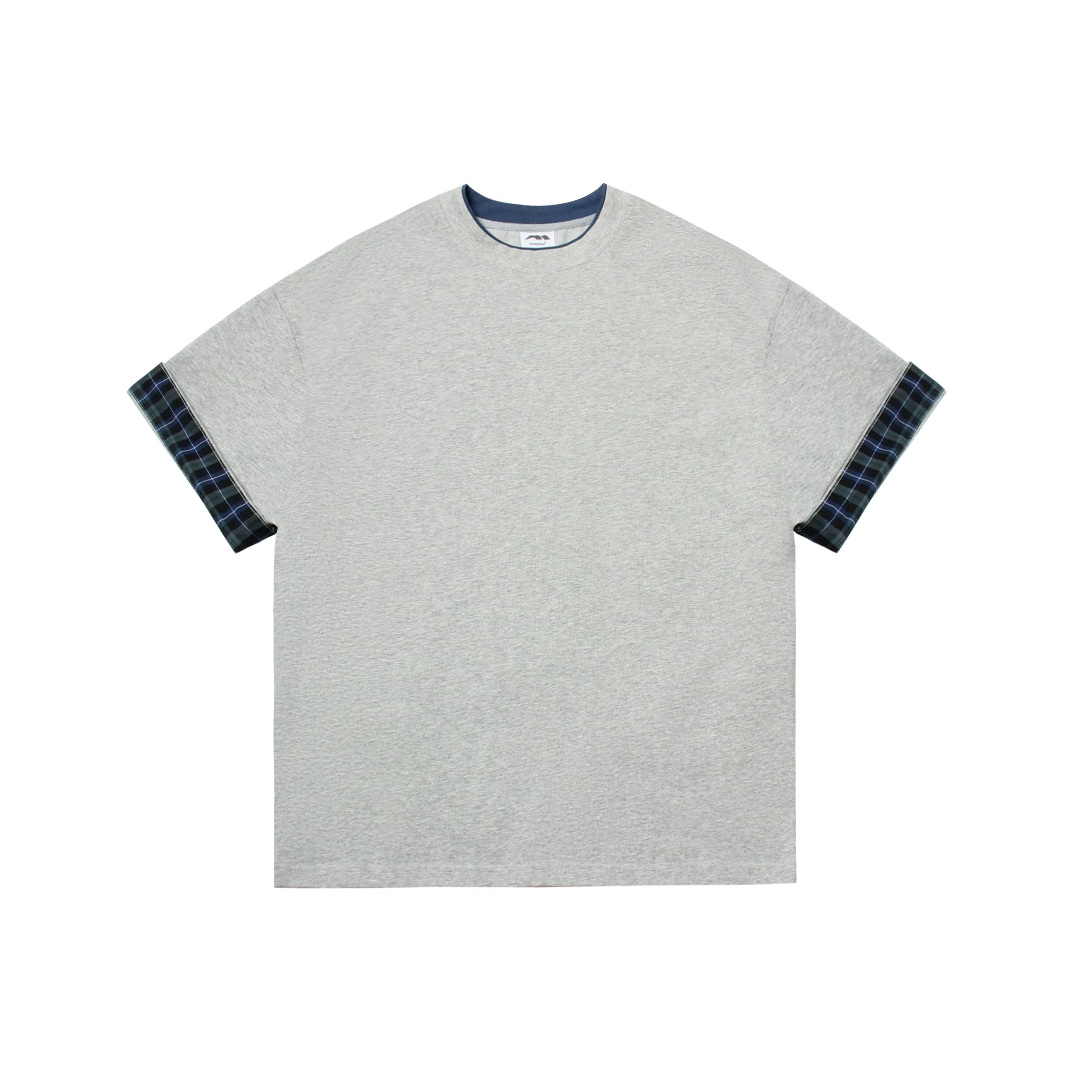 HEEMKIZOO Американский Цветовой блок Короткий Рукав T-Рубашки Унисекс