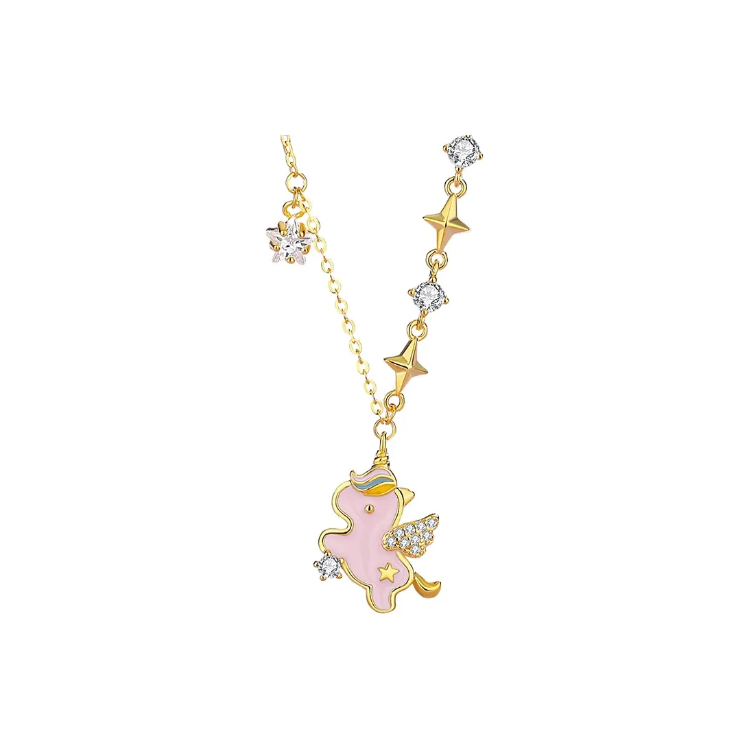 Heart Grass S925 Silver Necklaces Women's