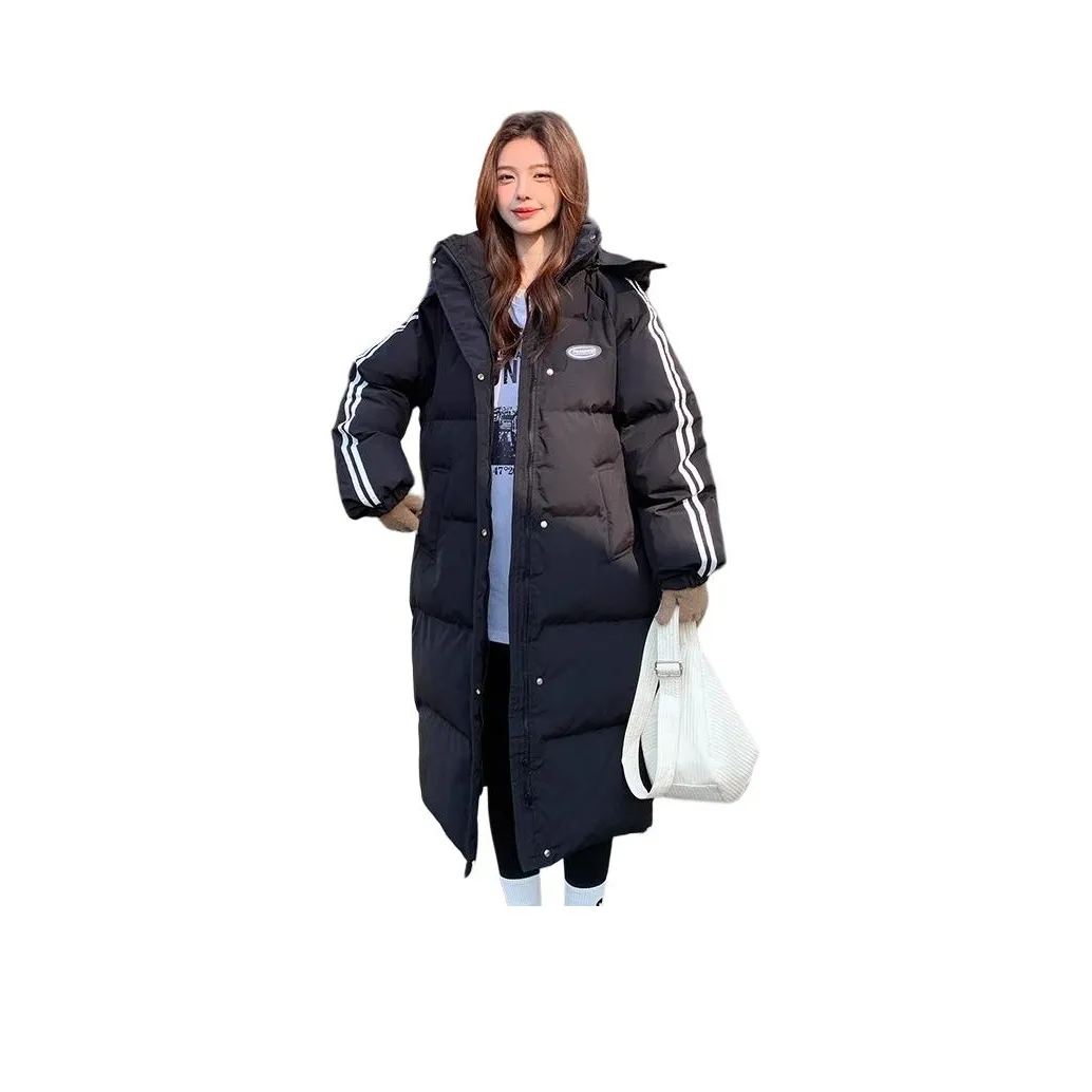 Flowers In Water Puffer Jacket Women's Black