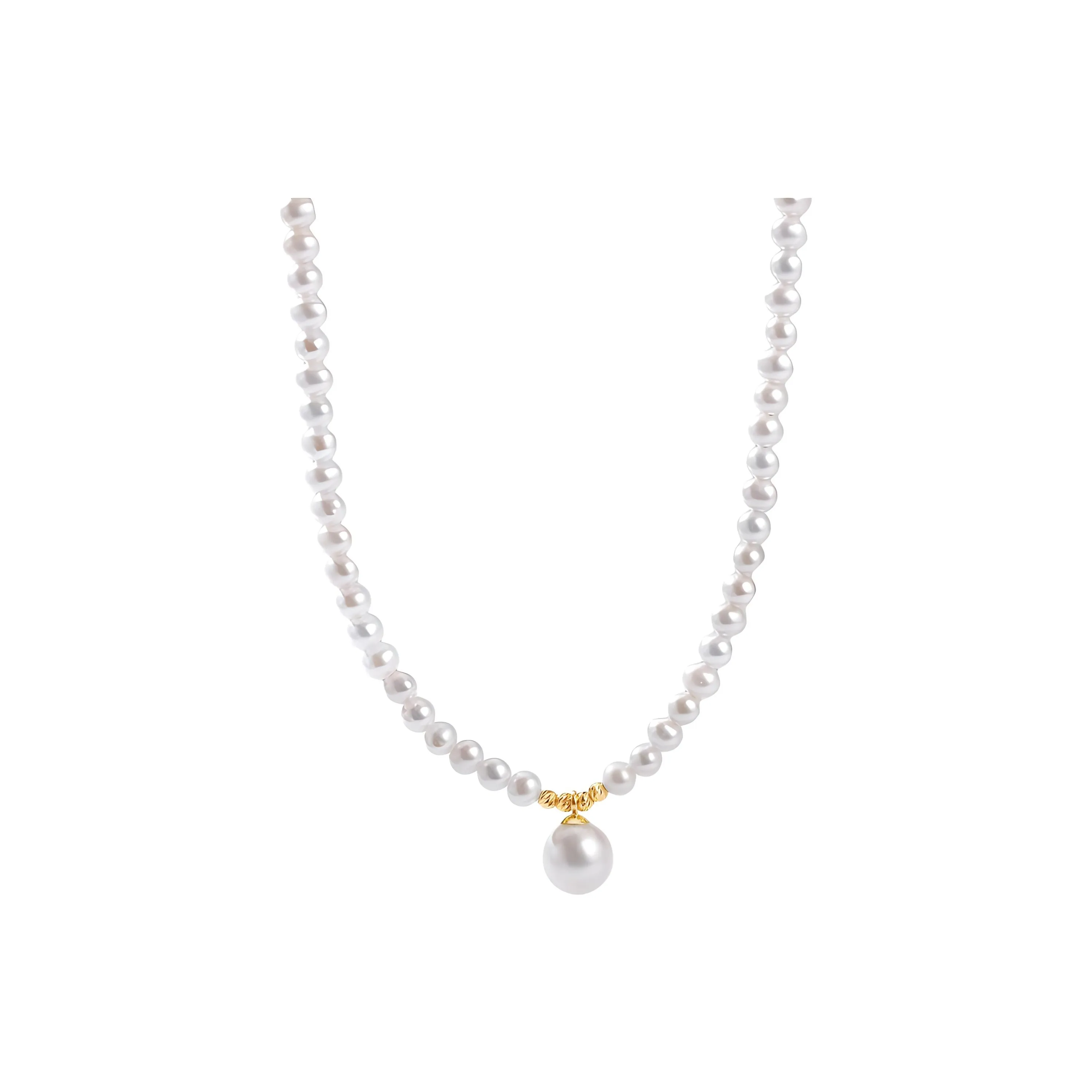 LAISHENTONGLING Ожерелье с пресноводным жемчугом Женское Белое Золото
