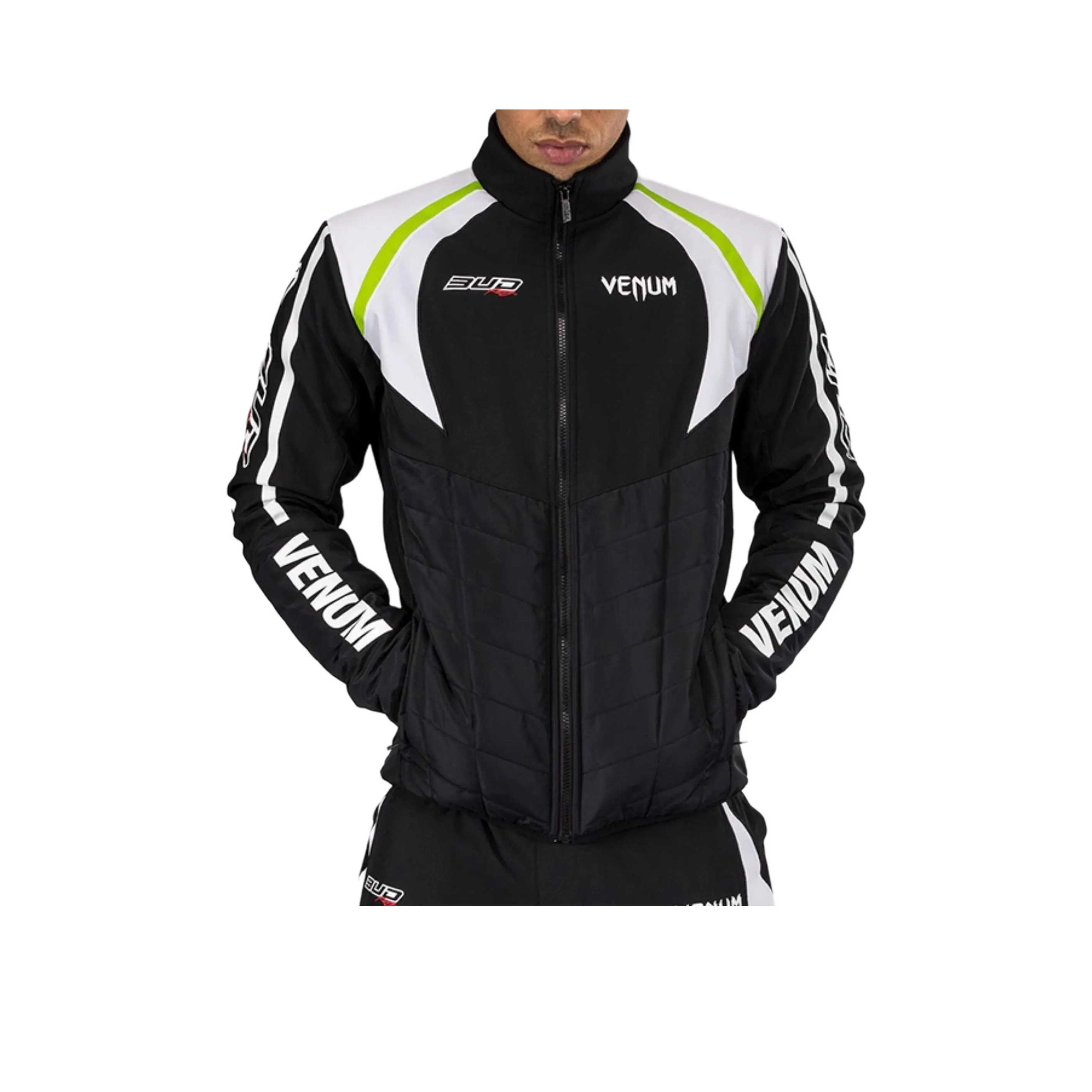 VENUM x BUD RACING Куртка Мужская Черная Белая Лаймово-Зеленая