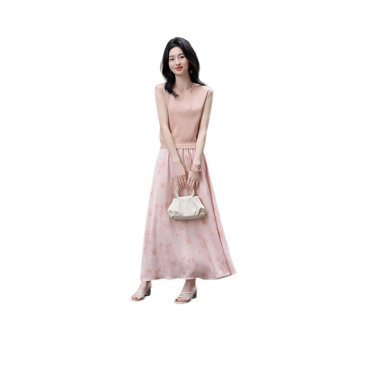 【Dme】 Комплект с юбкой Женские Розовый Оранжевый