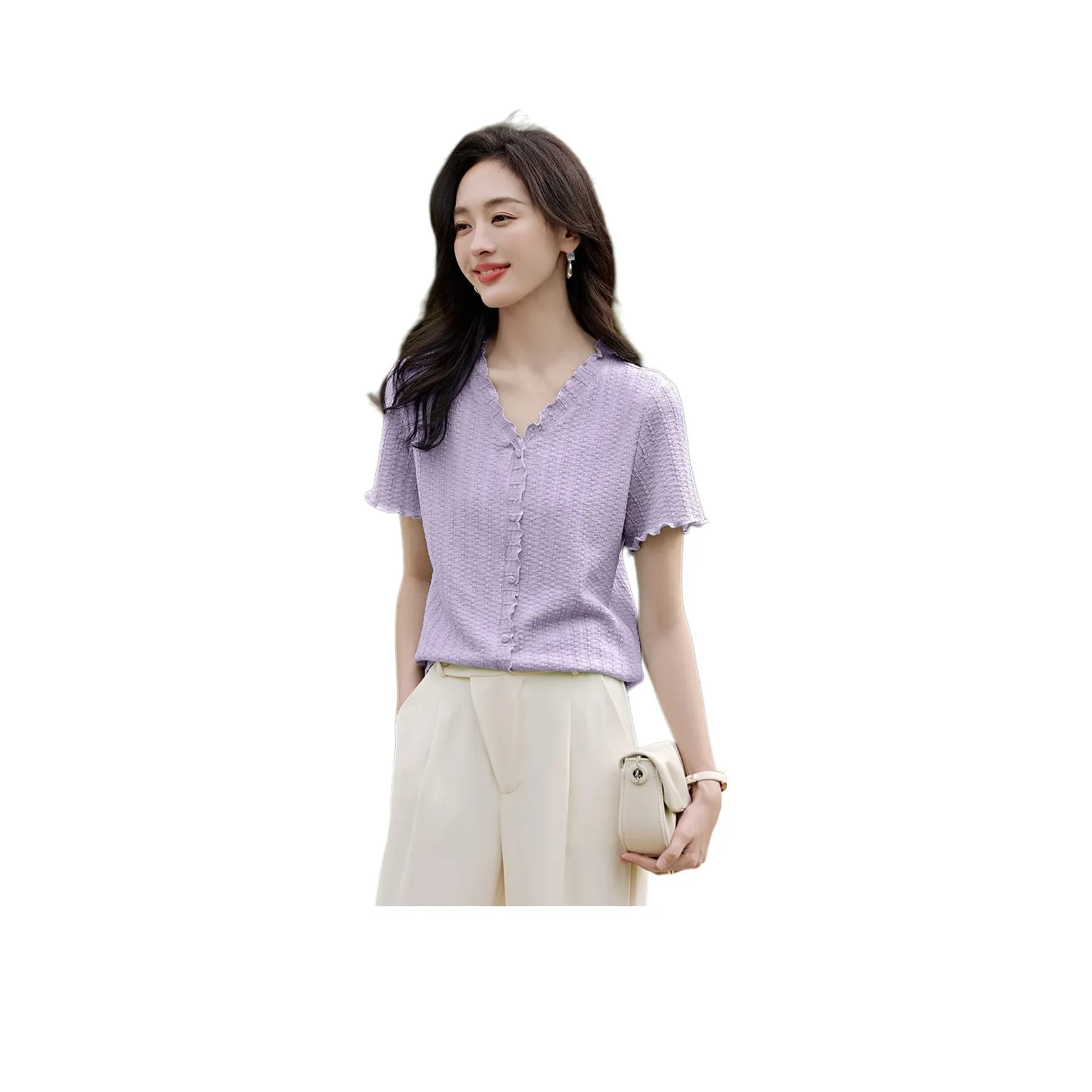 Mo Han Yi Mei T Рубашка Женская Фиолетовая