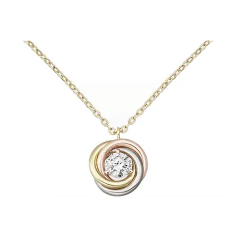 Cartier 2010s 18K Gold Trinity Diamond Necklace