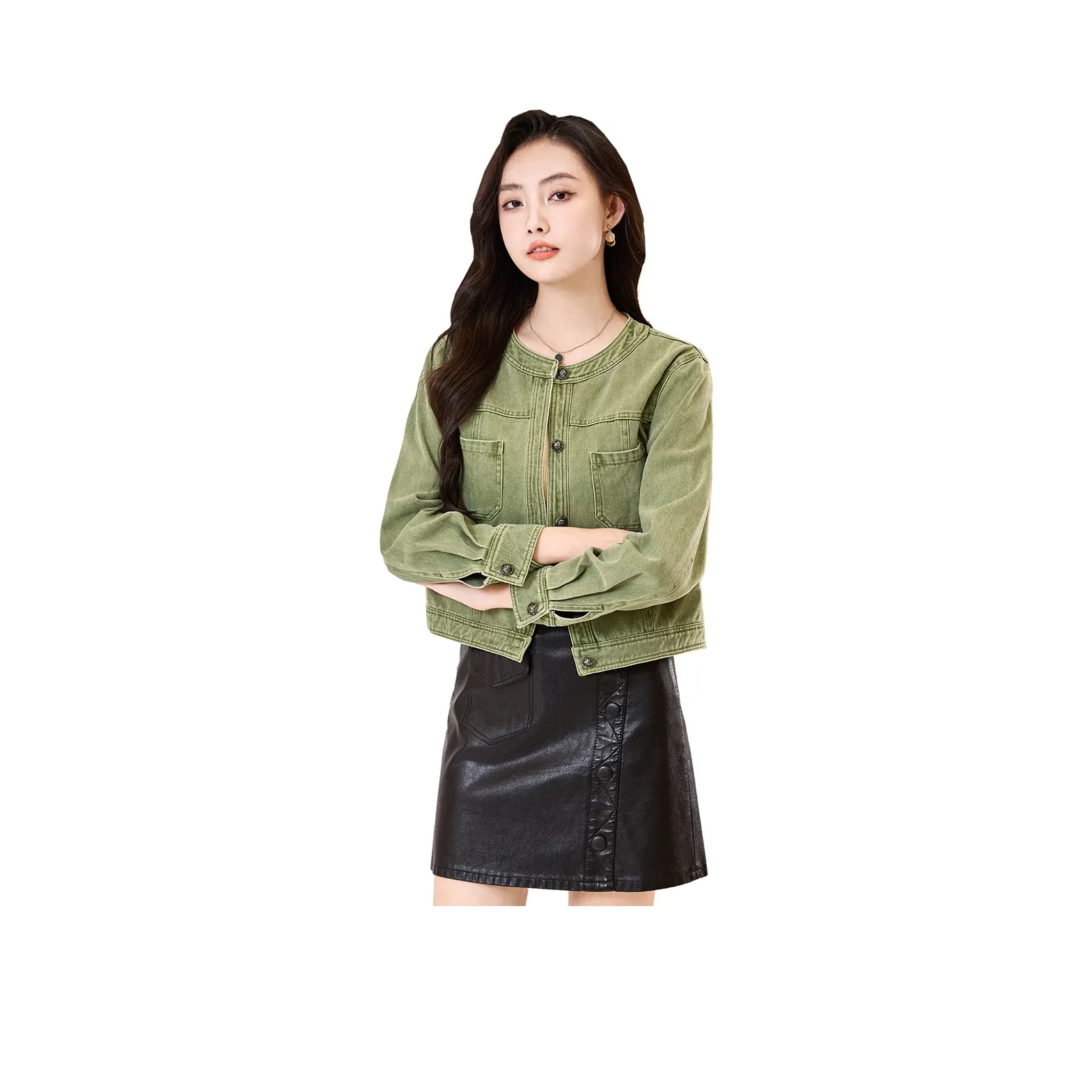 SMEN Denim Jacket Women's Green