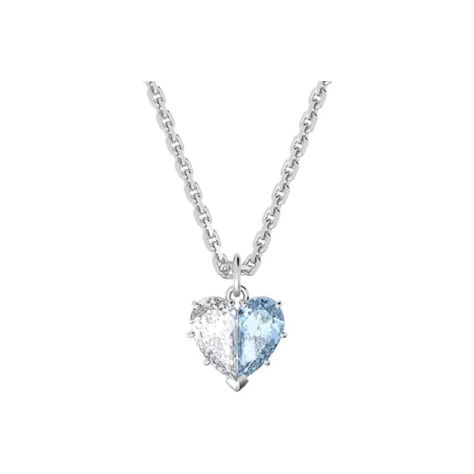 Swarovski Gema 520 Rhodium Plated Necklaces Women's Blue