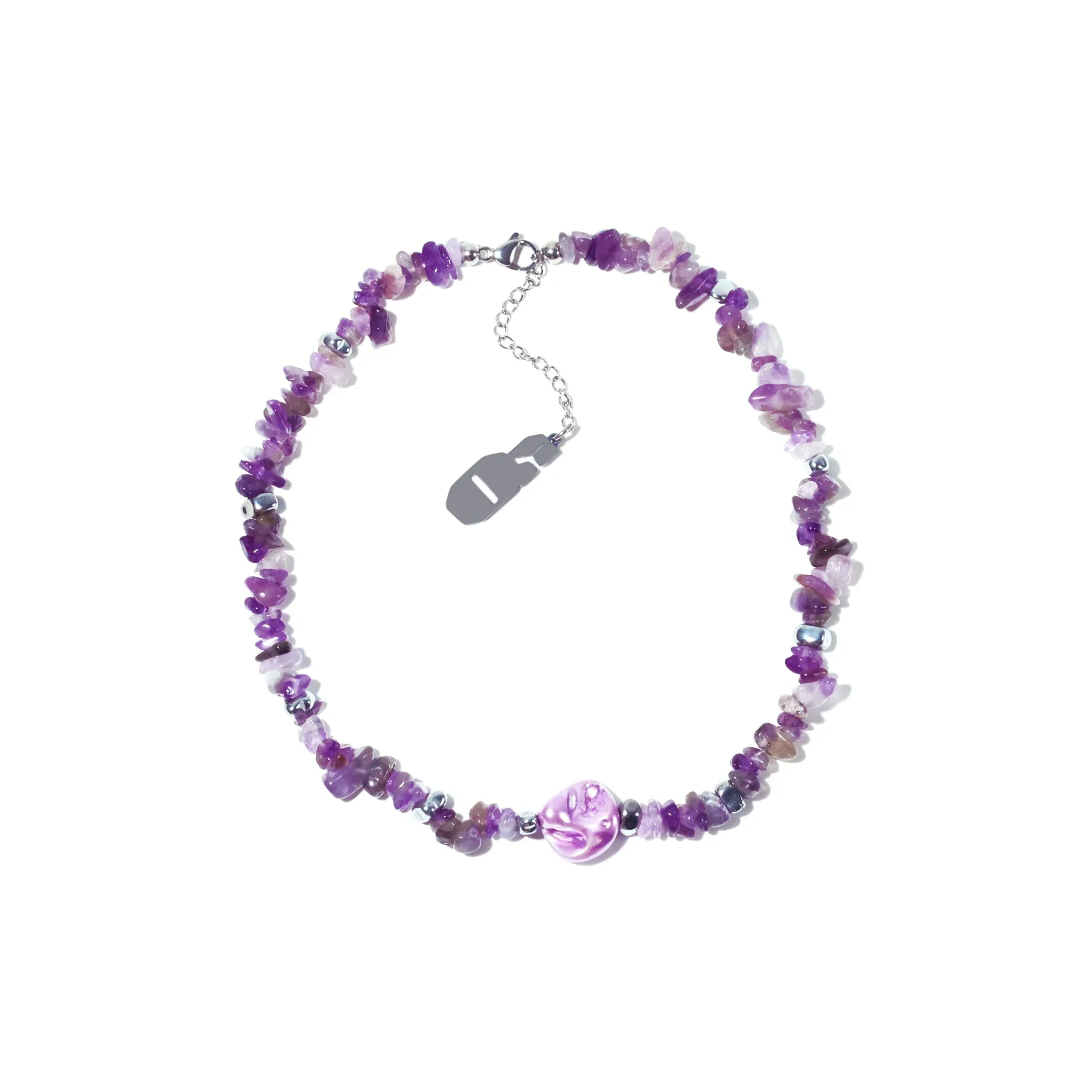 Get'em ON Фиолетовый Галька Фиолетовый Гальванизированный Жемчужная Раковина Ожерелья Унисекс