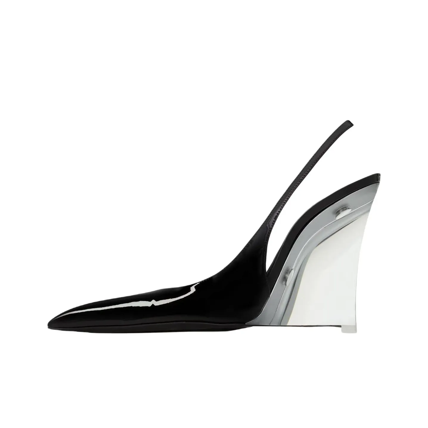 SAINT LAURENT Miller Wedge Heel High Heels 11cm Women's Black