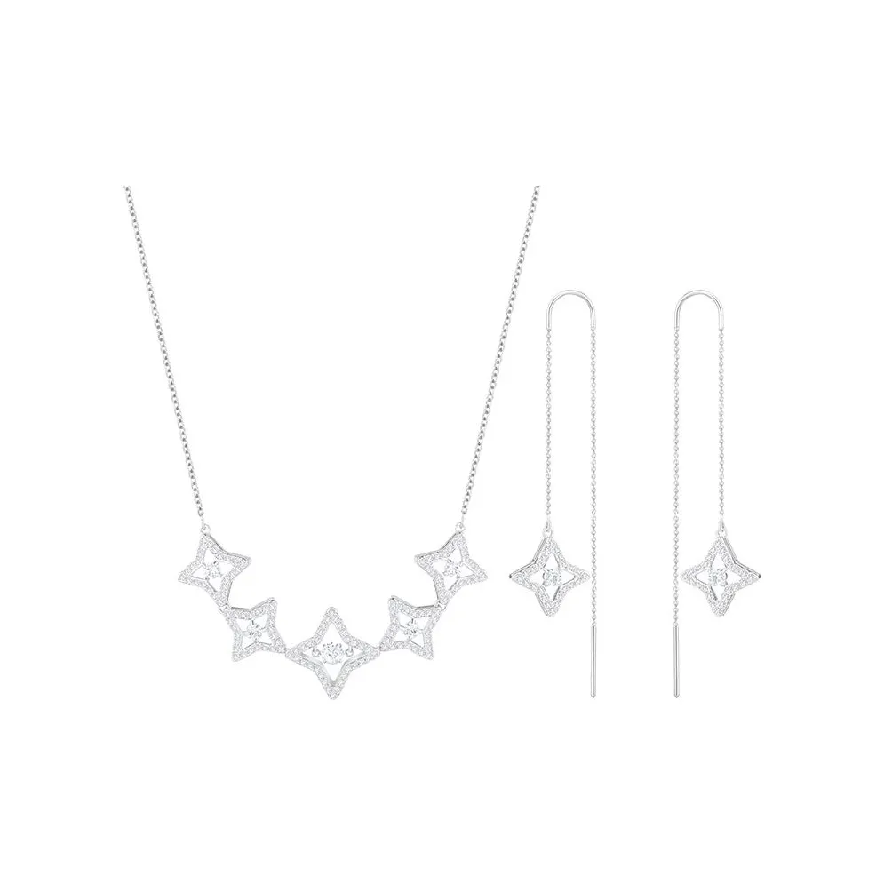 Swarovski Faux Crystal Necklaces Unisex Silver