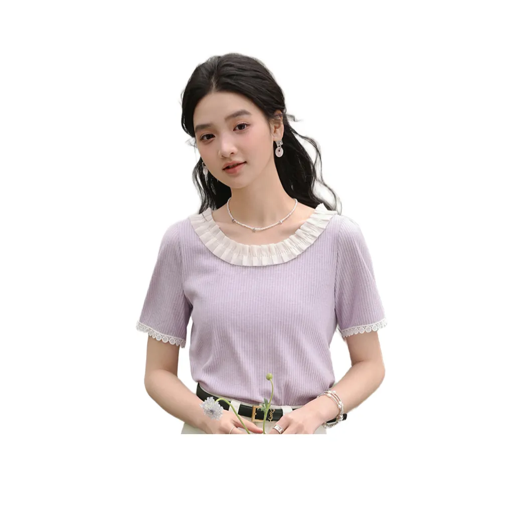 Alxnan T Shirts Women's Light Purple