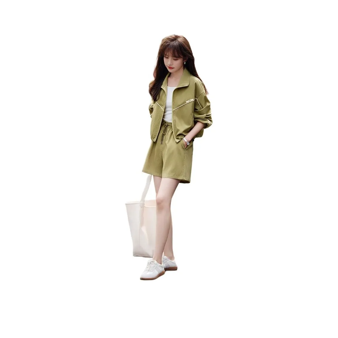 Mo Han Yi Mei Casual Suit Women's Avocado Green