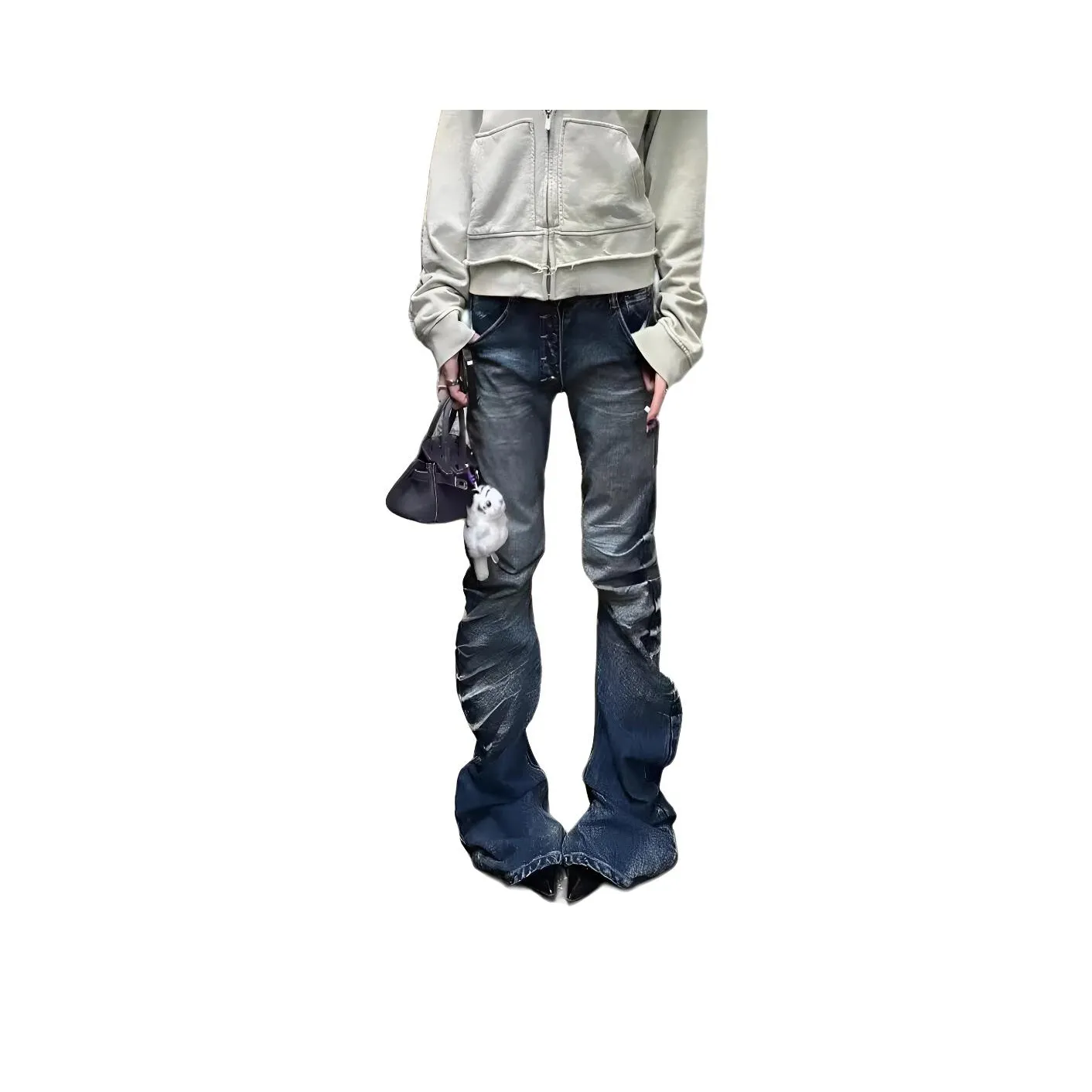 PAINT STAIN Синий Унисекс Джинсы