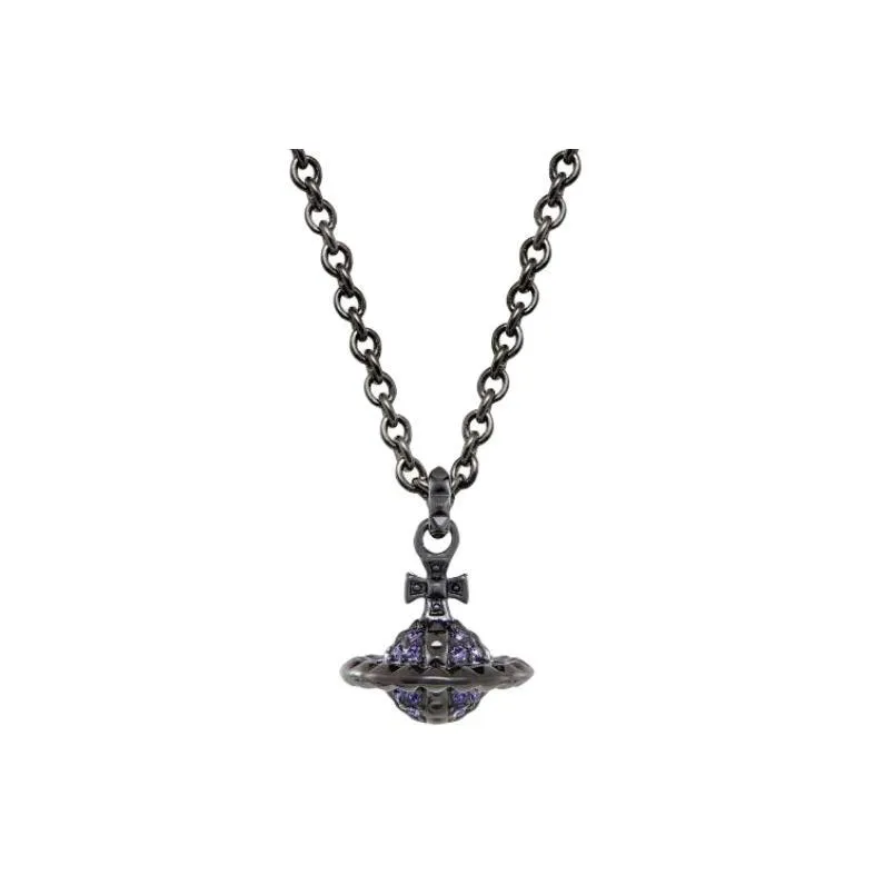 Vivienne Westwood Brass Necklaces Унисекс Металл Серый Фиолетовый Ромб