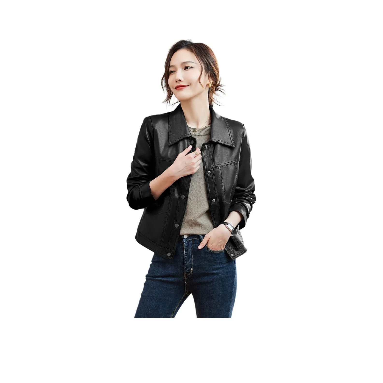 TERRE BLEUE Мотоциклетная куртка Женская Черная