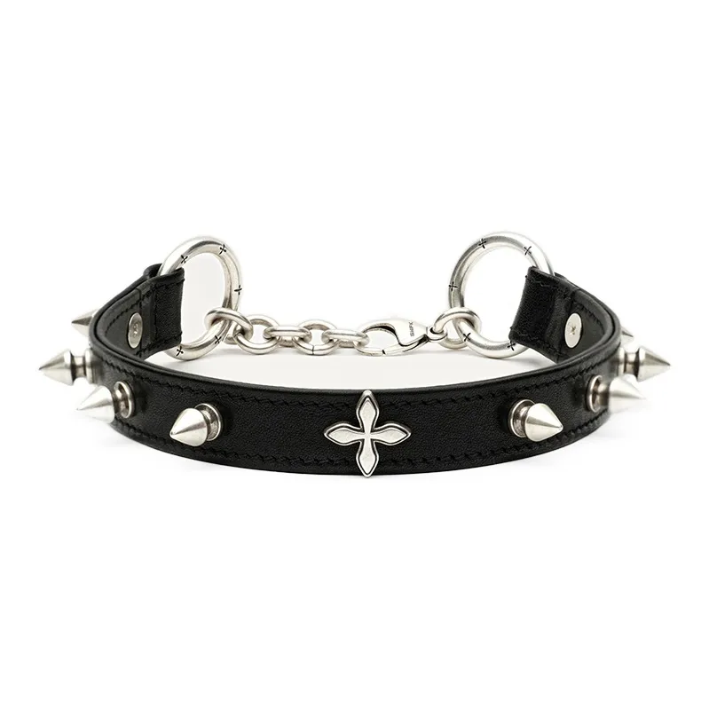 SMFK Коровья кожа Ожерелья Женские Черный Серебряный