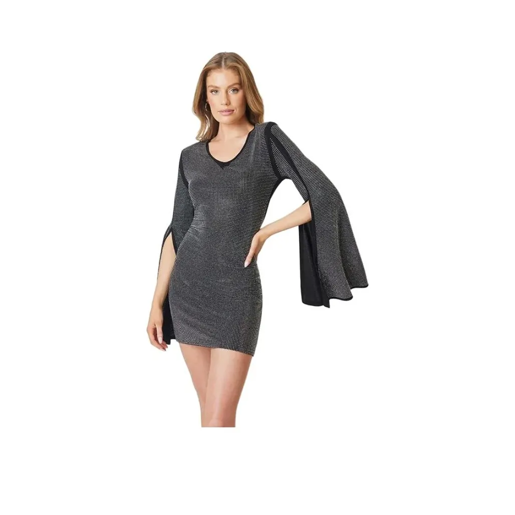 ELLIATTCOLLECTIVE Длинное платье с длинными рукавами женское черное