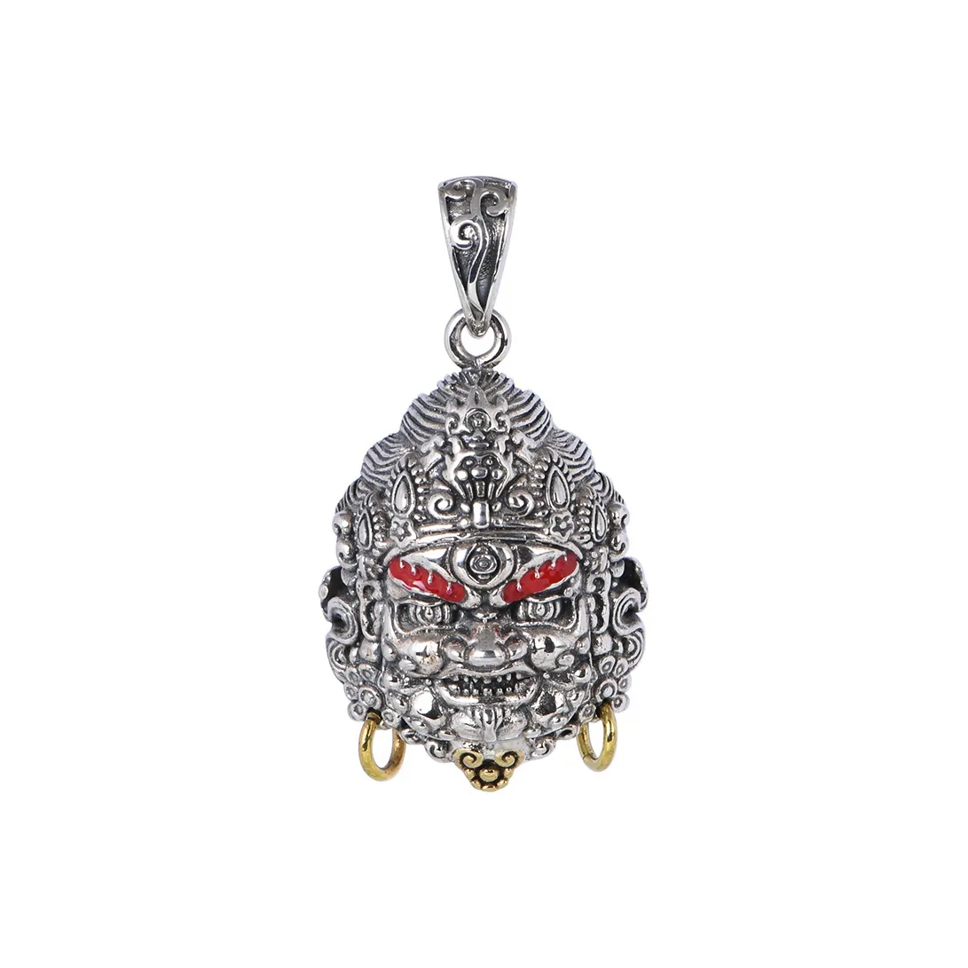 JINLUWANG Ethnic Buddha Statue For Wealth Yellow Wealth God Pendant Necklace Men's