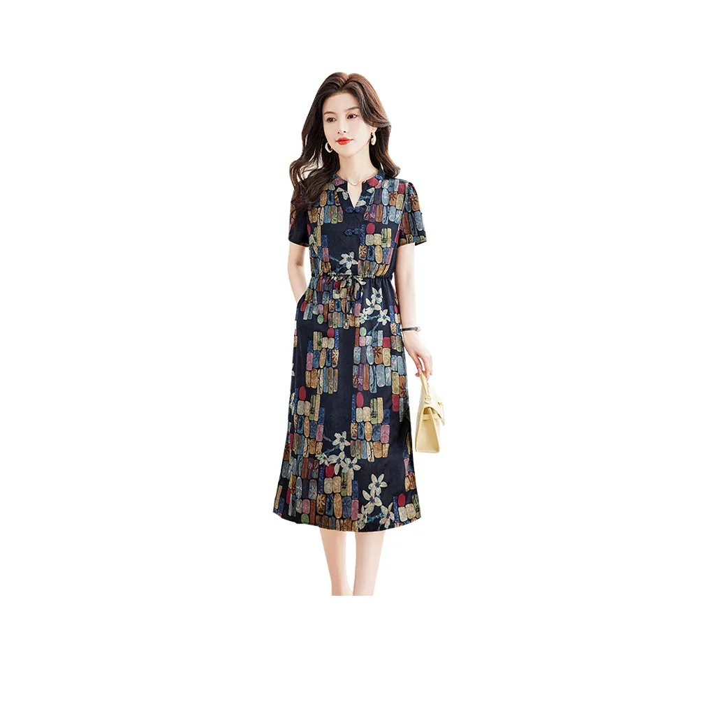 Cypress House Short Sleeved Dress Women's Black Purple Sole Multicolor Plaid