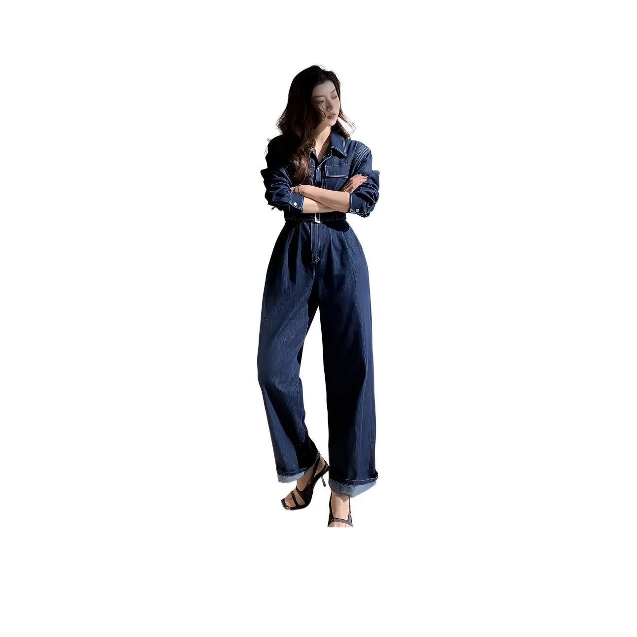 NANING9 Комбинезон Женский Темно-синий