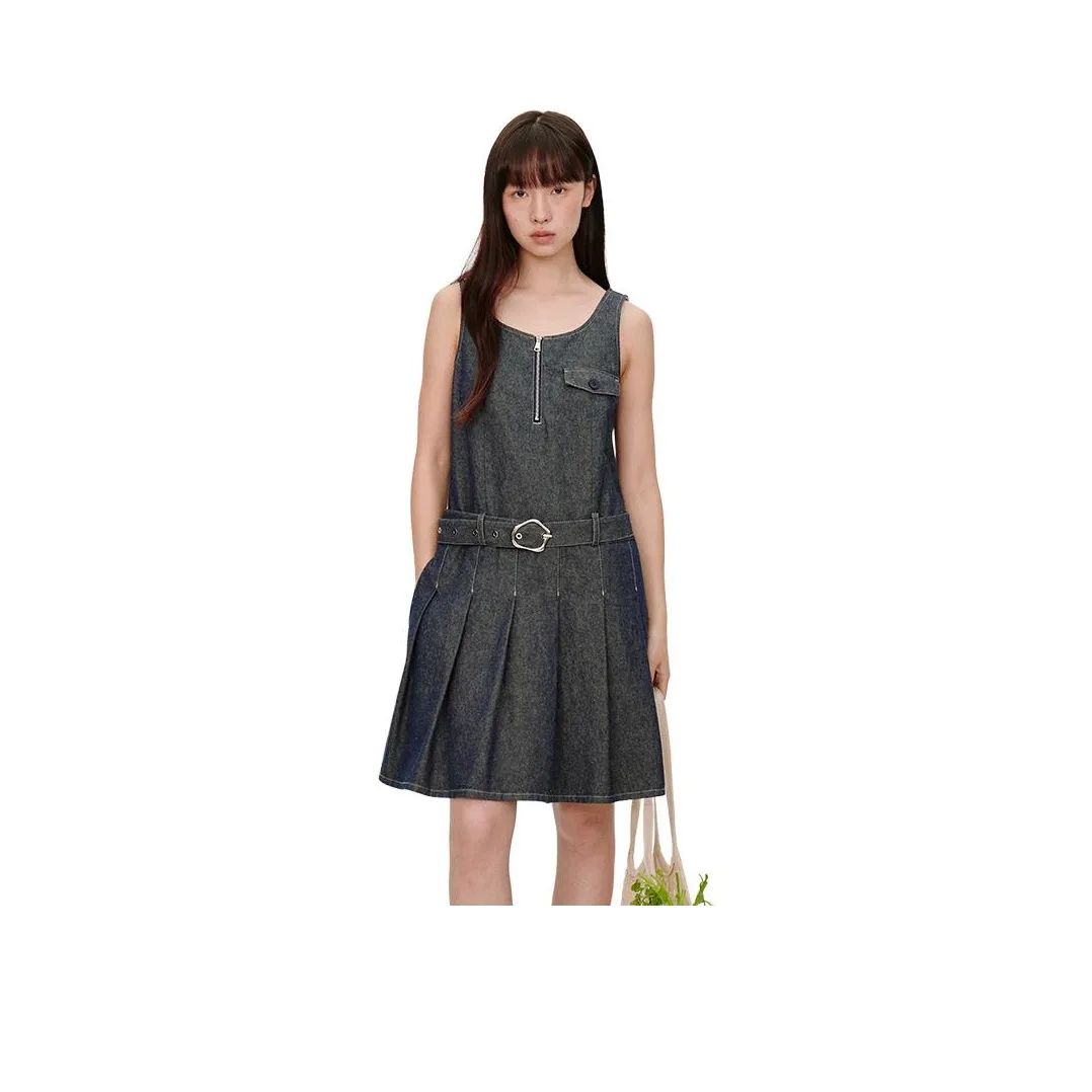 Omont Sleeveless Dresses Women's Denim Gray Blue