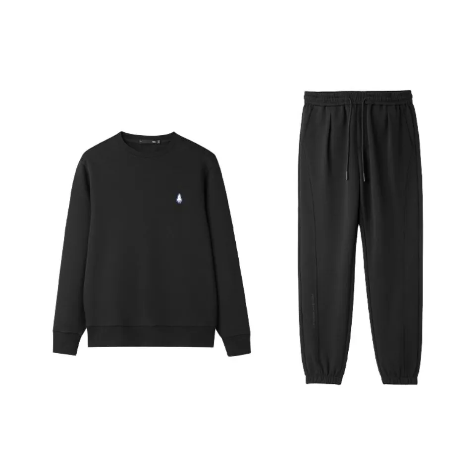 HLA Комплект Черный+Черный Мужская Повседневная Спортивная Одежда