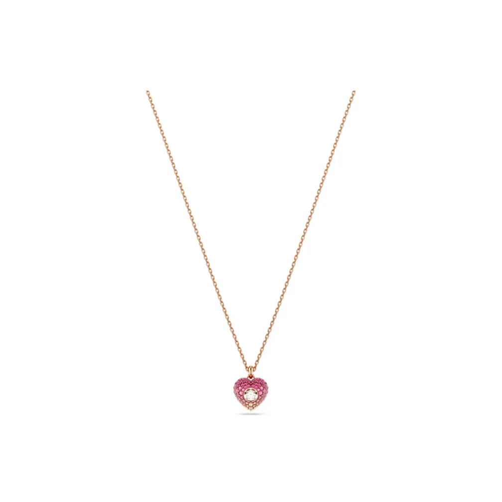 Swarovski Synthetic Cubic Zirconia, Faux Crystal, Rose Gold Tone Plated Necklaces Women's Rose Gold