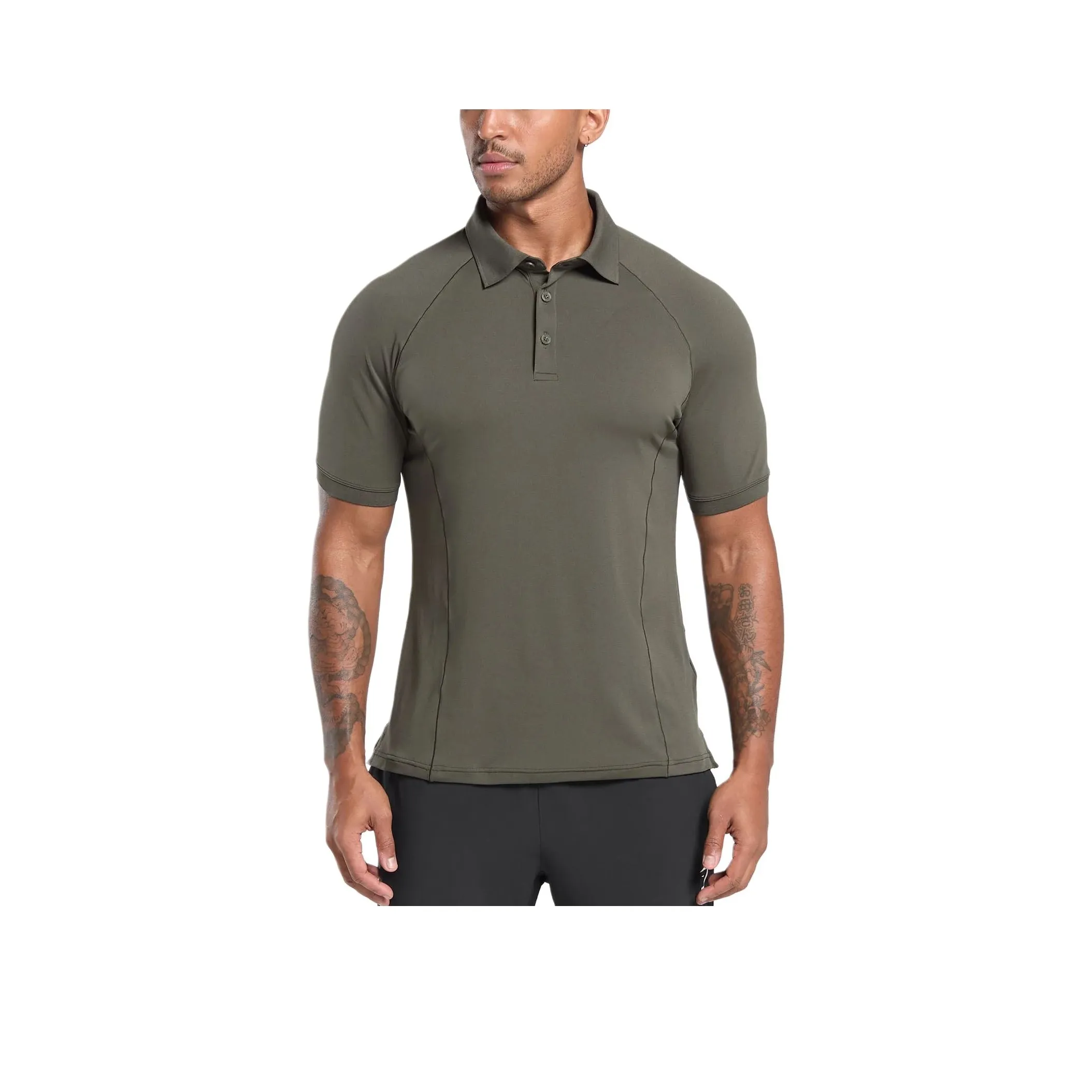 GYMSHARK Поло Мужское Пава Зеленый