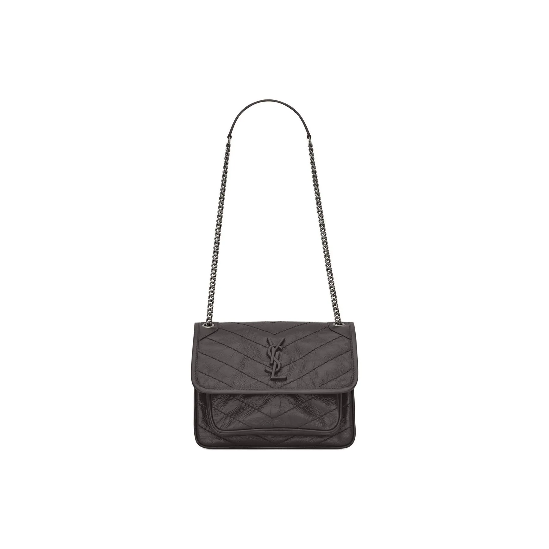 SAINT LAURENT Niki Baby Crinkled Vintage Storm