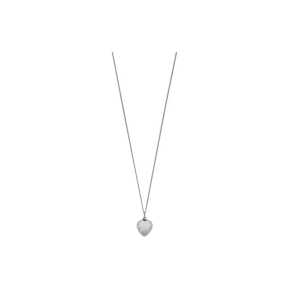 SAINT LAURENT Heart-Charm Chain Cuved Necklace