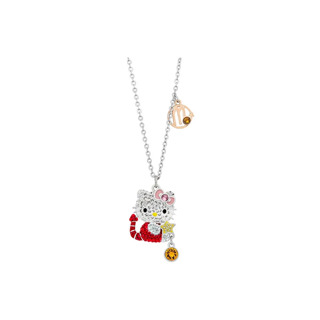 Swarovski Hello Kitty 18K Розовое Золото Покрытие Ожерелье Женское Серебро
