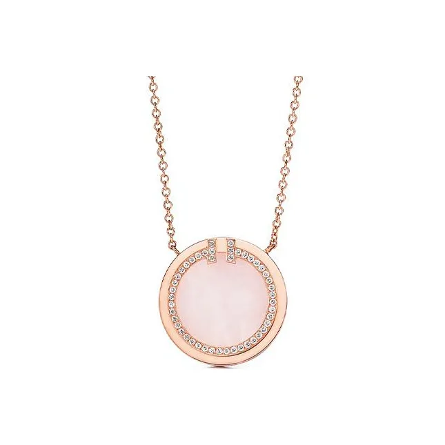 TIFFANY & CO. Pre Owned 2010s 18K Rose Gold T Two Circle Necklace