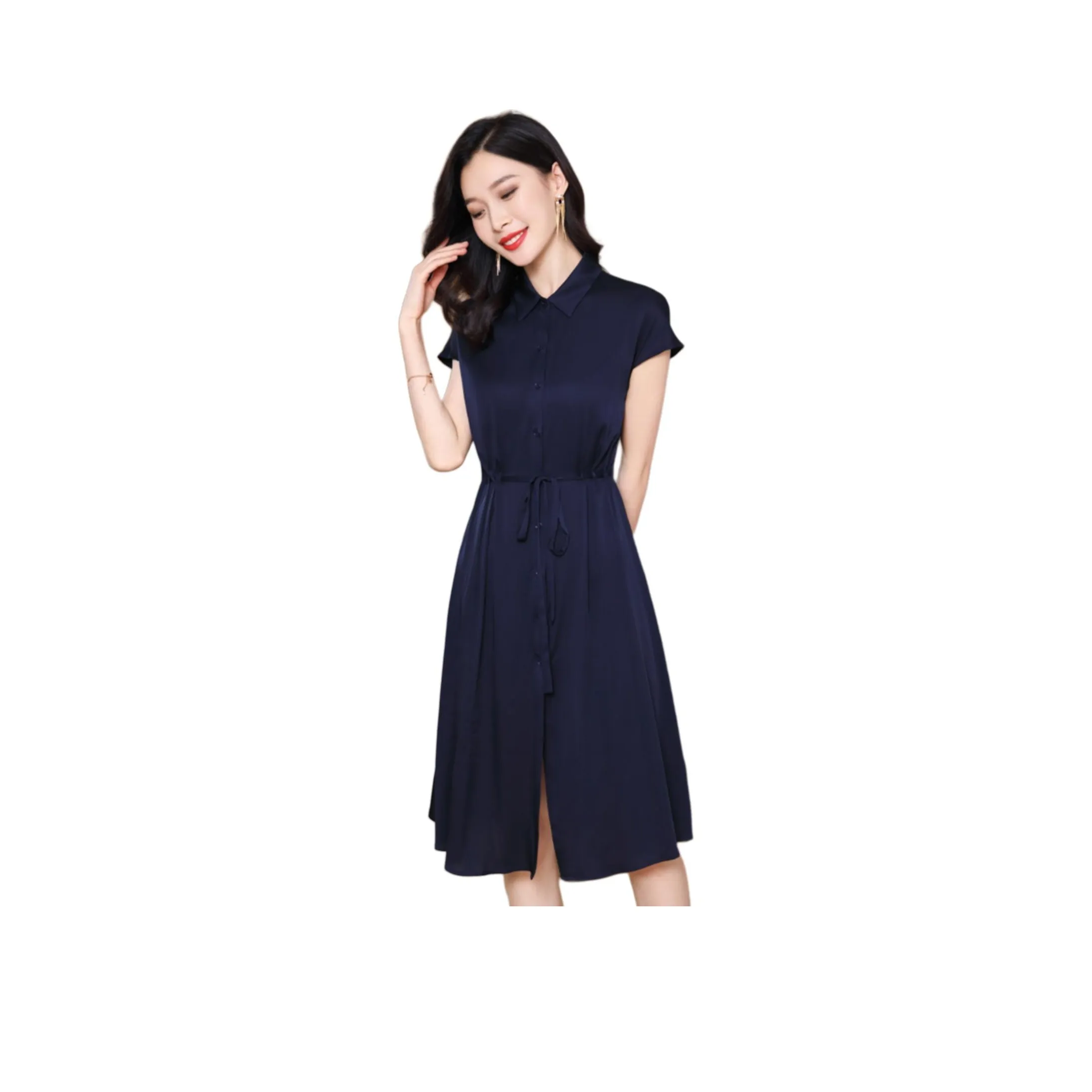 Yi Mengyuan Шелк Без рукавов Платье Женское