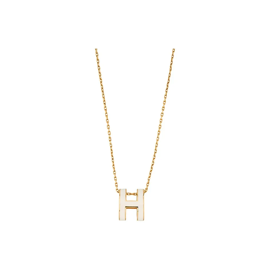 HERMES POP H Collection Titanium Steel Necklaces Women's Gold