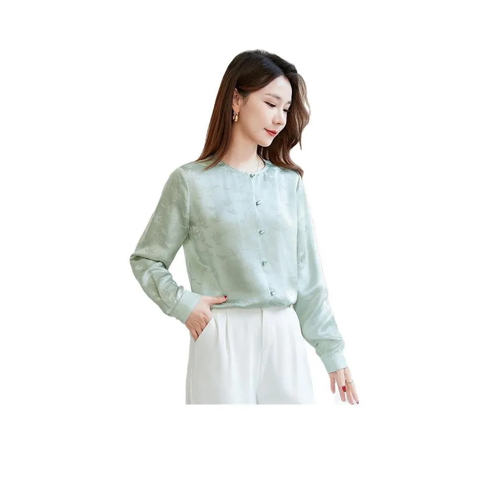 SHUIMOJIAREN Зеленые Женские Рубашки