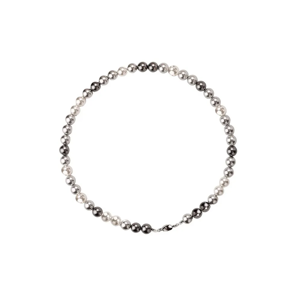 NATURALLYJOJO Imitation Pearl Copper Necklaces Women's White/Gray/Black