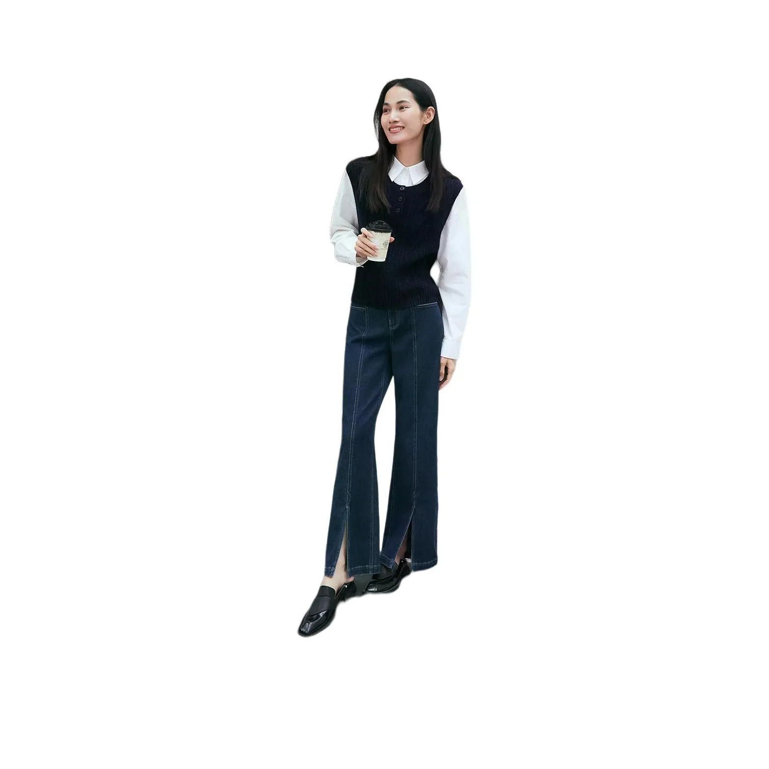 INSUN Shirts Women's Navy Blue