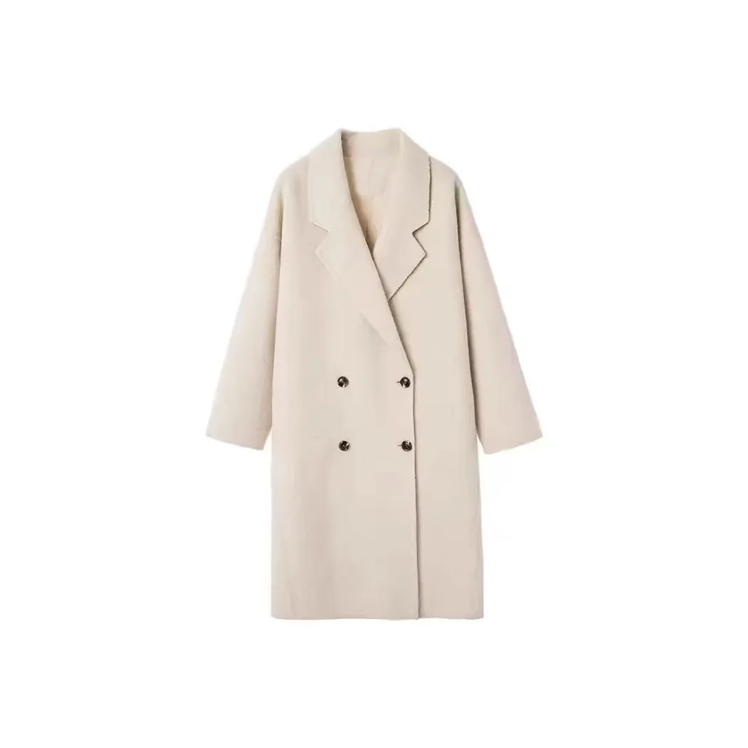 GULIANFEI Double Sided Woolen Coat Women's Oat