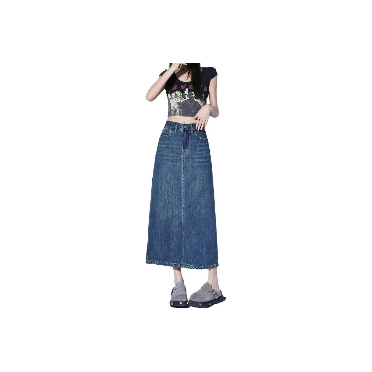 YINLEI Деним Длинная Юбка Женская
