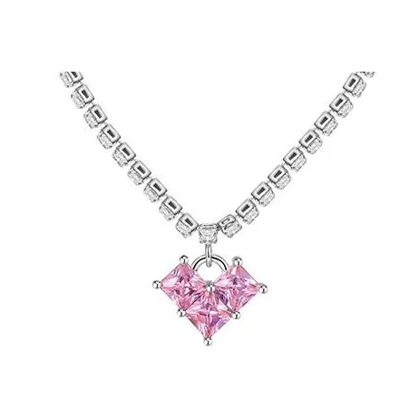 Abyb Charming Синтетический Кубический Цирконий/Стразы Ожерелье Серебряное Женское