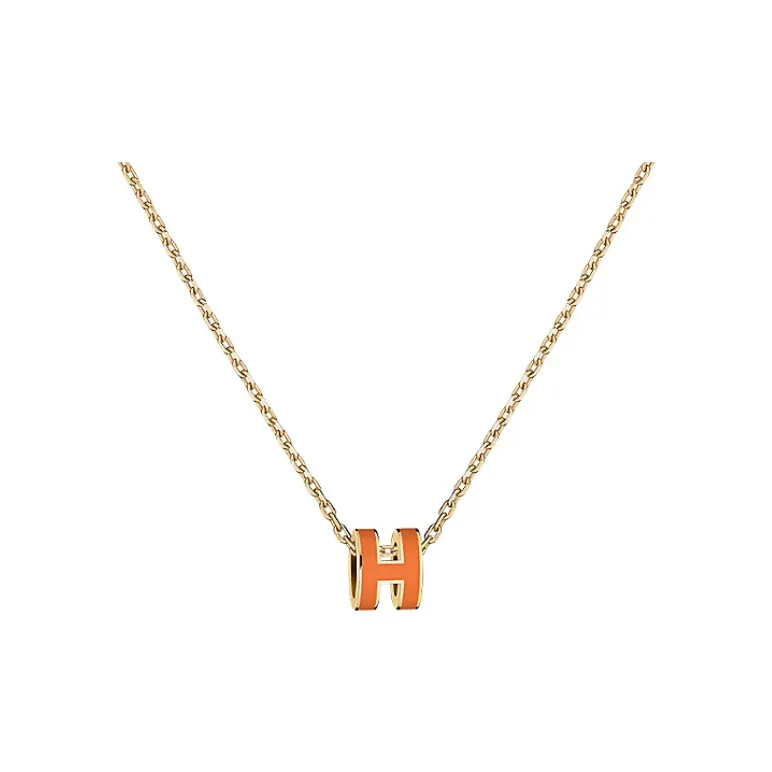 HERMES POP H Collection Gold Plated Necklaces Women's