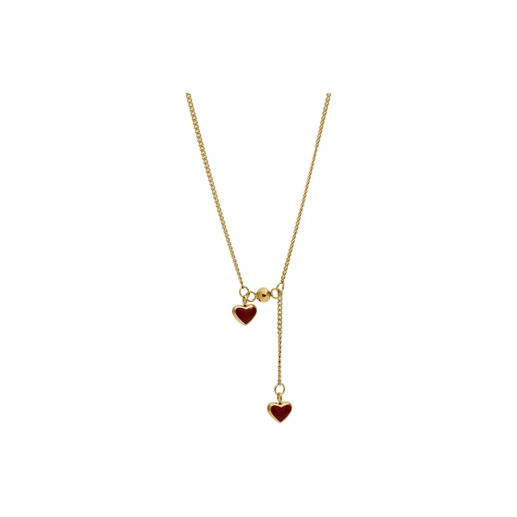 NATURALLYJOJO Titanium Steel Necklaces Women's _Nsec Red/Gold