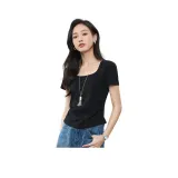 블랙-허리둘레 셔링 스타일